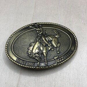Vintage Jazz Feeds Brass Rodeo Buckle Cowboy Cowgirl Limited Edition.